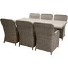 Lauko baldų komplektas Venture Design Valgomasis komplektas, Wembley, Stalas: 75x200x100 cm Kėdė: 95x62x67 cm, Natūrali