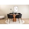 Venture Design Valgomasis stalas, Bianca, ⌀110 cm, Riešutas/Juoda furniruota + Valgomasis kėdė, Arch, 55x83x48.5 cm, Riešutas/Juoda