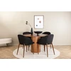 Venture Design Valgomasis stalas, Bianca, ⌀110 cm, Riešutas/Juoda furniruota + Valgomasis kėdė, Arch, 55x83x48.5 cm, Riešutas/Juoda