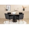 Venture Design Valgomasis stalas, Bianca, ⌀110 cm, Juodas / Valgomasis kėdė, Petra, 60x87x57 cm, Juoda
