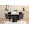Venture Design Valgomasis stalas, Bianca, ⌀110 cm, Juodas / Valgomasis kėdė, Petra, 60x87x57 cm, Juoda