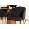 Venture Design Valgomasis stalas, Bianca, ⌀110 cm, Riešutas/Juoda furniruota + Valgomasis kėdė, Arch, 55x83x48.5 cm, Riešutas/Juoda
