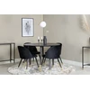 Venture Design Valgomasis stalas, Dipp, 115 cm, Juodas / Valgomasis kėdė, Velvetas, 57x76.5x50 cm, Juoda