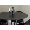 Venture Design Valgomasis stalas, Dipp, 115 cm, Juodas / Valgomasis kėdė, Velvetas, 57x76.5x50 cm, Juoda