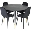 Venture Design Valgomasis stalas, Dipp, 115 cm, Juodas / Valgomasis kėdė, Polar Diamond, 52x86x44 cm, Juoda