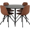 Venture Design Valgomasis stalas, Dipp, 115 cm, Juodas / Valgomasis kėdė, Polar, 54x88x44 cm, Juoda