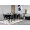 Venture Design Valgomasis stalas, Dipp, 180x90 cm, Juodas + Valgomasis kėdė, Velvet, 57x76.5x50 cm, Juoda