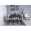 Venture Design Valgomasis stalas, Dipp, 180x90 cm, Juodas / Valgomasis kėdė, Polar Diamond, 86x44 cm, Pilka