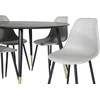 Venture Design Valgomasis stalas, Dipp, ⌀115 cm, Juodas / Valgomasis kėdė, Polar, 58x81x45.5 cm, Pilka