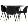 Venture Design Valgomasis stalas, Dipp, 115 cm, Juodas / Valgomasis kėdė, Velvetas, 57x76.5x50 cm, Juoda
