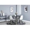 Venture Design Valgomasis stalas, Dipp, ⌀115 cm, Juodas / Valgomasis kėdė, Polar, 52x86x44 cm, Pilka