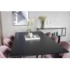 Venture Design Valgomasis stalas, Dipp, 180x90 cm, Juodas / Valgomasis kėdė, Velvetas, 57x76.5x50 cm, Rožinis