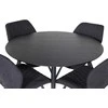 Venture Design Valgomasis stalas, Dipp, 115 cm, Juodas / Valgomasis kėdė, Gemma, 63x90x50 cm, Juoda