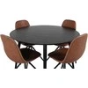 Venture Design Valgomasis stalas, Dipp, 115 cm, Juodas / Valgomasis kėdė, Polar, 54x88x44 cm, Juoda
