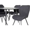 Venture Design Valgomasis stalas, Dipp, 115 cm, Juodas / Valgomasis kėdė, Gemma, 63x90x50 cm, Juoda