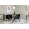 Venture Design Valgomasis stalas, Dipp, 115 cm, Juodas / Valgomasis kėdė, Velvetas, 57x76.5x50 cm, Juoda