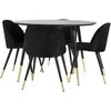 Venture Design Valgomasis stalas, Dipp, 115 cm, Juodas / Valgomasis kėdė, Velvetas, 57x76.5x50 cm, Juoda