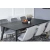 Venture Design Valgomasis stalas, Dipp, 180x90 cm, Juodas / Valgomasis kėdė, Muce, 63x84 cm, Pilka