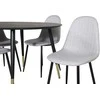 Venture Design Valgomasis stalas, Dipp, 115 cm, Juodas / Valgomasis kėdė, Polar, 53x87x44 cm, Šviesiai pilka