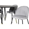 Venture Design Valgomasis stalas, Dipp, ⌀115 cm, Juodas / Valgomasis kėdė, Raukšlės, 50x79.5x49 cm, Pilka