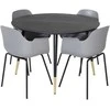 Venture Design Valgomasis stalas, Dipp, 115 cm, Juodas, Valgomasis kėdė, Comfort, 52x79.5x60.5 cm, Pilka