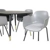 Venture Design Valgomasis stalas, Dipp, 115 cm, Juodas, Valgomasis kėdė, Comfort, 52x79.5x60.5 cm, Pilka