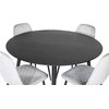 Venture Design Valgomasis stalas, Dipp, ⌀115 cm, Juodas / Valgomasis kėdė, Polar, 52x86x44 cm, Pilka