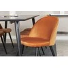 Venture Design Valgomasis stalas, Dipp, 180x90 cm, Juodas / Valgomasis kėdė, Samtinis, Oranžinis