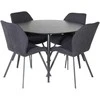 Venture Design Valgomasis stalas, Dipp, 115 cm, Juodas / Valgomasis kėdė, Gemma, 63x90x50 cm, Juoda