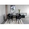 Venture Design Valgomasis stalas, Dipp, 180x90 cm, Juodas + Valgomasis kėdė, Velvet, 57x76.5x50 cm, Juoda