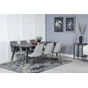 Venture Design Valgomasis stalas, Dipp, 180x90 cm, Juodas / Valgomasis kėdė, Muce, 63x84 cm, Pilka