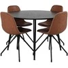 Venture Design Valgomasis stalas, Dipp, 115 cm, Juodas / Valgomasis kėdė, Polar, 54x88x44 cm, Juoda