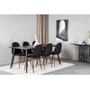 Venture Design Valgomasis stalas, Dipp, 180x90 cm, juodas furniras / Valgomasis kėdė, Polar, 53x87x44 cm, juoda