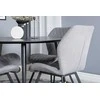 Venture Design Valgomasis stalas, Dipp, ⌀115 cm, Juodas / Valgomasis kėdė, Gemma, 63x90x50 cm, Pilka