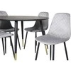 Venture Design Valgomasis stalas, Dipp, ⌀115 cm, Juodas / Valgomasis kėdė, Polar, 52x86x44 cm, Pilka