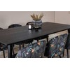 Venture Design Valgomasis stalas, Dipp, 180x90 cm, Juodas / Valgomasis kėdė, Juoda Laitas+Audinys, Juoda