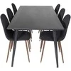 Venture Design Valgomasis stalas, Dipp, 180x90 cm, juodas furniras / Valgomasis kėdė, Polar, 53x87x44 cm, juoda