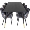 Venture Design Valgomasis stalas, Dipp, 180x90 cm, Juodas / Valgomasis kėdė, Juoda Laitas+Audinys, Juoda