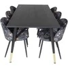 Venture Design Valgomasis stalas, Dipp, 180x90 cm, Juodas / Valgomasis kėdė, Juoda Laitas+Audinys, Juoda