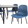 Venture Design Valgomasis stalas, Dipp, 115 cm, Juodas / Valgomasis kėdė, Arctic, 47.5x82x49 cm, Mėlyna