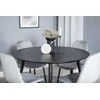 Venture Design Valgomasis stalas, Dipp, ⌀115 cm, Juodas / Valgomasis kėdė, Polar, 52x86x44 cm, Pilka