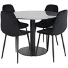 Venture Design Valgomasis stalas, Estelle, ø106x75 cm, Juodas / Valgomasis kėdė, Polar, 52x86x44 cm, Juoda