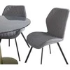 Venture Design Valgomasis stalas, Estelle, ø106 A75 cm, Juodas/Varis+Valgomasis kėdė, Gemma, 63x90x50 cm, Pilka