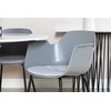 Venture Design Valgomasis stalas, Estelle, ø106x75 cm, Balta, Valgomasis kėdė, Comfort, 52x79.5x60.5 cm, Pilka