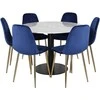 Venture Design Valgomasis stalas, Estelle, 106 cm, Balta, Kėdė, Polar, 52x86x44 cm, Mėlyna