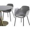 Venture Design Valgomasis stalas, Estelle apvalus, ø106 A75 cm, Juodas / Bronza+Valgomasis kėdė, Comfort, 52x79.5x60.5 cm, Pilka