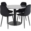 Venture Design Valgomasis stalas, Estelle, ø106x75 cm, Juodas / Valgomasis kėdė, Polar, 52x86x44 cm, Juoda