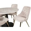 Venture Design Valgomasis stalas, Estelle, ø106xA75 cm, Juoda/Balta Marmuras, Valgomasis kėdė, Velvet Deluxe, 66x88.5x50 cm, Bėžinės.