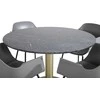 Venture Design Valgomasis stalas, Estelle apvalus, ø106 A75 cm, Juodas / Bronza+Valgomasis kėdė, Comfort, 52x79.5x60.5 cm, Pilka