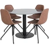 Venture Design Valgomasis stalas, Estelle, ø106 A75 cm, Juodas / Valgomasis kėdė, Polar su sukimo funkcija, 54x88x44 cm, Ruda